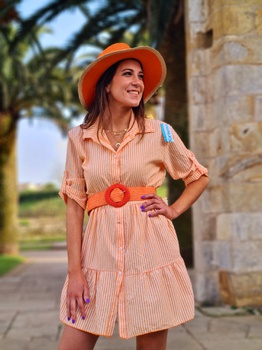 Vestido Rayas Atenea (Naranja)